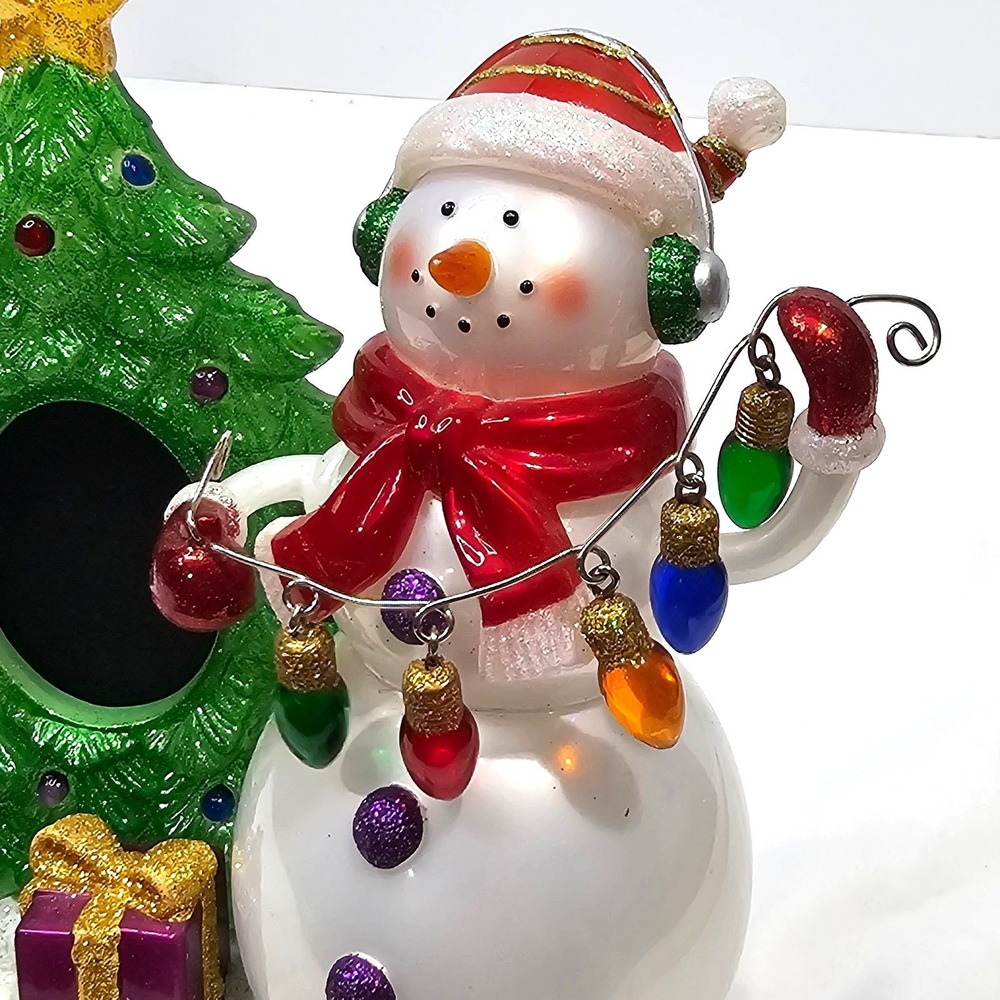Christmas Snowman Photo Frame Stocking Holder Light Up Tree Bunny Decor - Picture 3 of 13